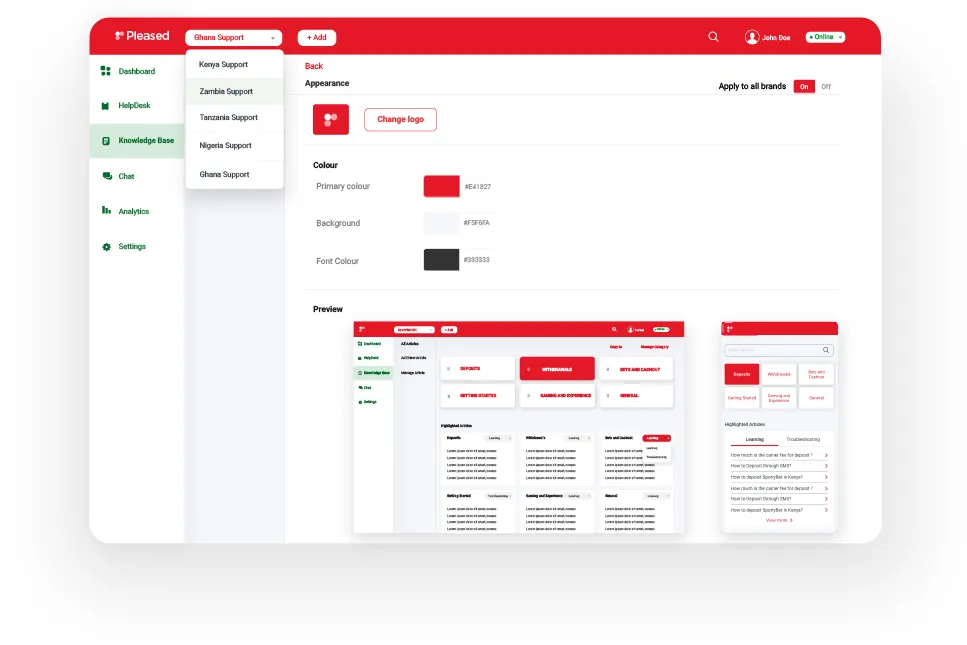 Multi-Brand Help Centre